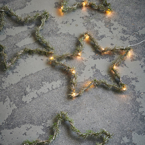 Faux Pine LED Star Wreath