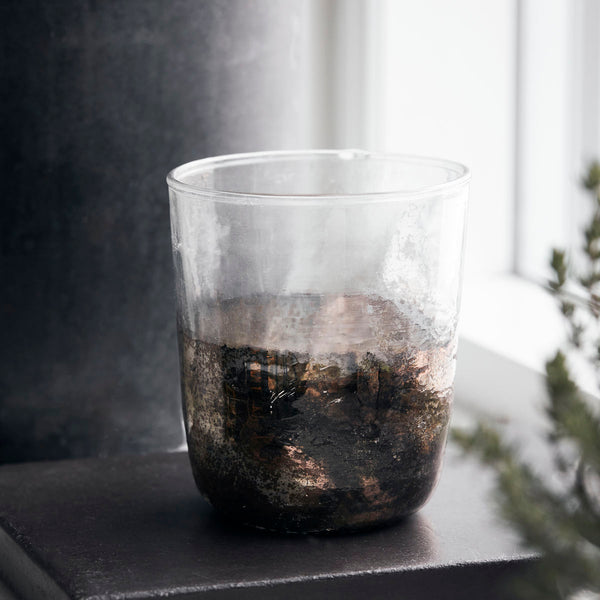 metallic glass tealight holder