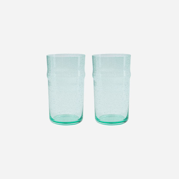 Beautiful "Bubble" Glass Tumbler - Aqua or Green