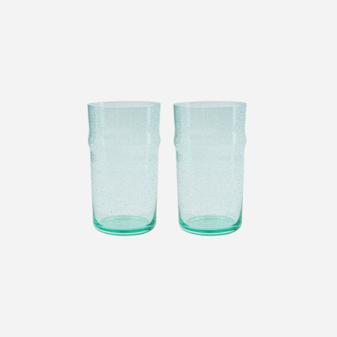 Beautiful "Bubble" Glass Tumbler - Aqua or Green