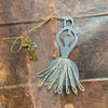 Hanging Zinc Ballerina with Beaded Skirt Decoration - Walther & Co