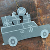 driving home for christmas decoration zinc with silver glitter walther & co denmark