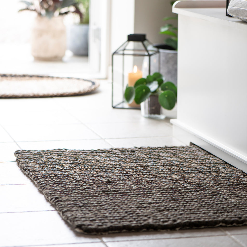 Jute Doormat with Rubber Backing Earth Brown