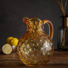 Crystal Bubbles Jug Champagne Light Amber made in Czech