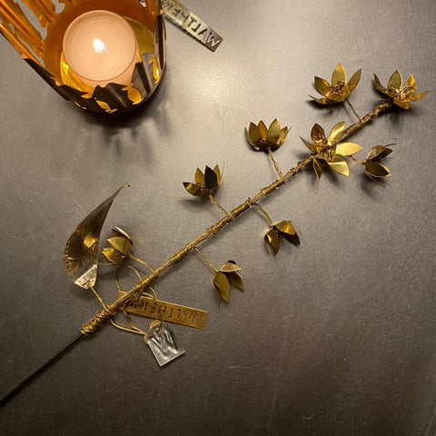 Long gold flower stem Walther & Co Denmark