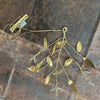 Beaded Brass Flower & Leaf Branch 