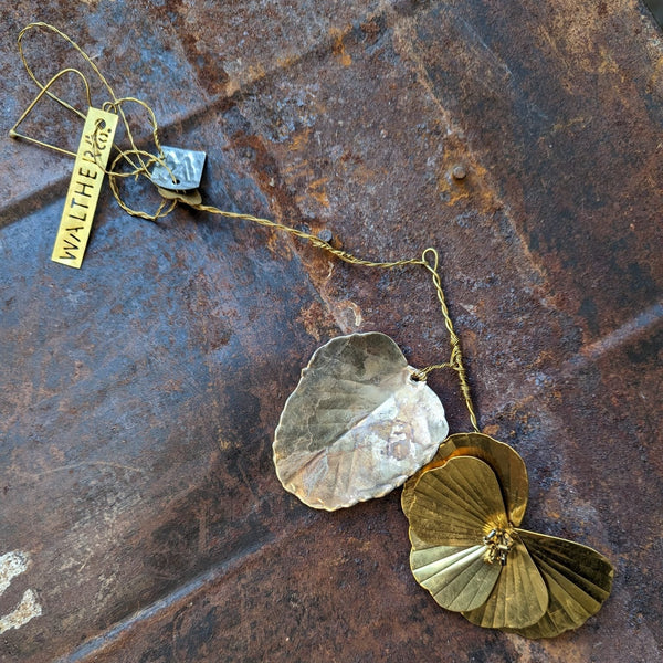Brass Pansy Flower Hanging Decoration - Walther & Co, Denmark