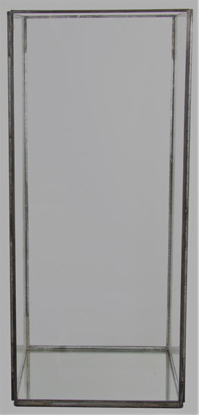 Tall Antiqued Zinc or Brass and Glass Box Lanterns - Greige - Home & Garden - Chiswick, London W4 
