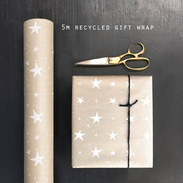 Recycled Kraft Wrapping Paper - Stars - 5m