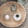 Set of Two Honey Coloured Rattan Trays