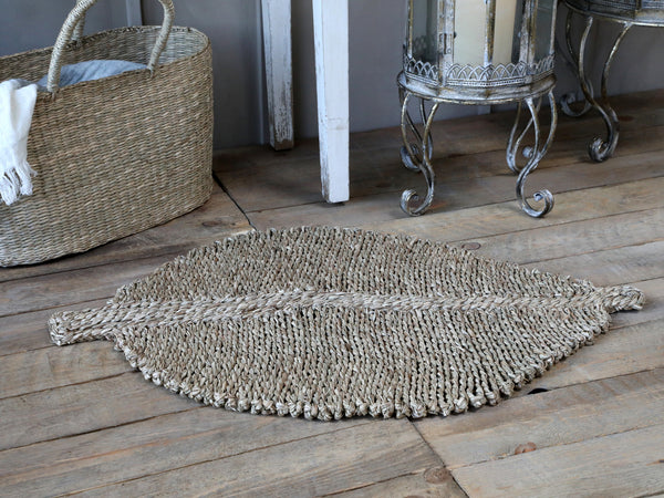 Leaf Shaped Seagrass Mat - Two Sizes