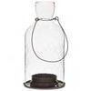 Hanging Etched Glass Bottle Tealight Lanterns - Large - Greige - Home & Garden - Chiswick, London W4 