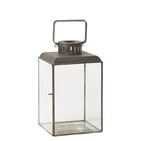 Antiqued Metal Antibes Lantern - Three Sizes - Greige - Home & Garden - Chiswick, London W4 