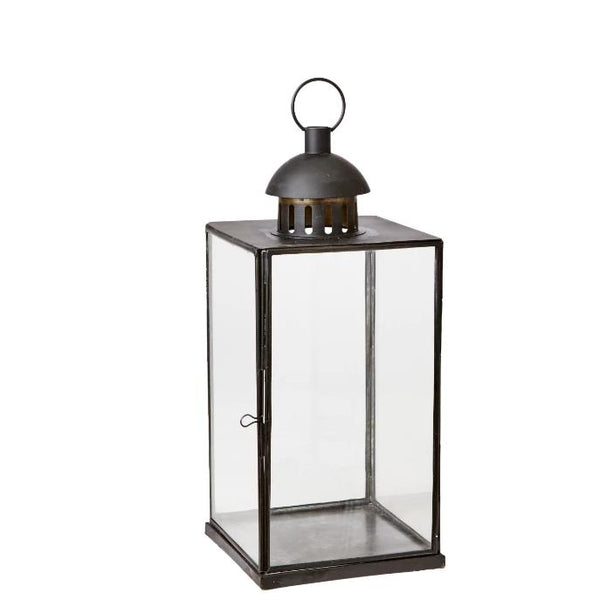 Antiqued Metal Albi Lantern - Three Sizes - Greige - Home & Garden - Chiswick, London W4 