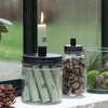 Candle-Holder and Storage Jar for Mini Dinner Candles - Dark Zinc