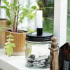 Candle-Holder and Storage Jar for Mini Dinner Candles - Dark Zinc