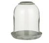 Glass Cloche Lantern on Metal Tray