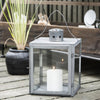 Simple square based antique zinc metal lantern
