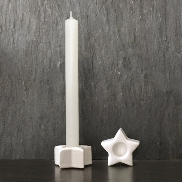 Porcelain Star Candle Holder for thin taper candle