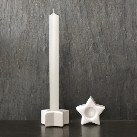 Porcelain Star Candle Holder for thin taper candle