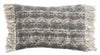 Rectangular Tasselled Cotton Cushion - Natural with Grey Circles Pattern
