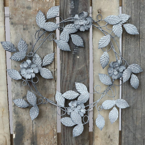 Antique Zinc Floral Wreath