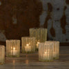 Stripe Glass Tealight Holder