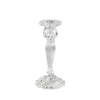 Clear Glass Candlestick with Grooves