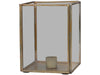 Box Lantern Holder for Mini Dinner Candle - Antique Brass