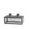 Box Holder for Two Mini Dinner Candles - Antique Brass