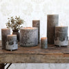 Olive Green Rustic Pillar Candles