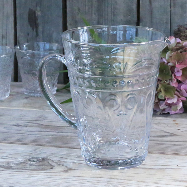 Elegant Pressed Glass Carafe and Jug - Greige - Home & Garden - Chiswick, London W4 