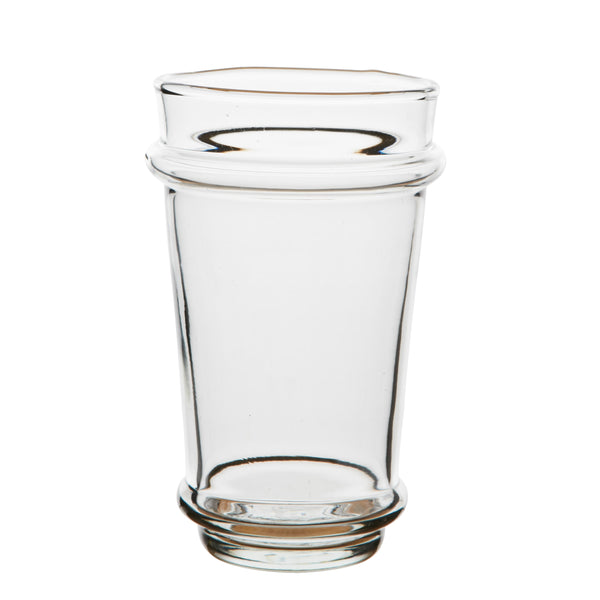 Large mouth blown stacking beer or water glass