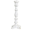 painted white cast iron candle stick