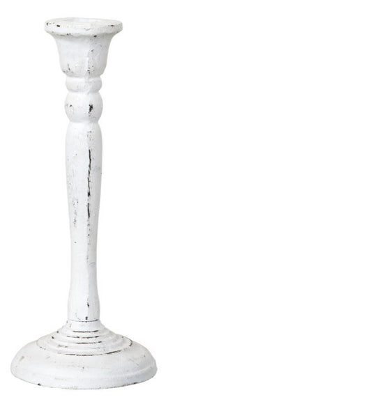 White Painted Cast Iron Candlestick - Four Styles