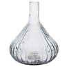 Large Onion Shaped Clear Glass Vase