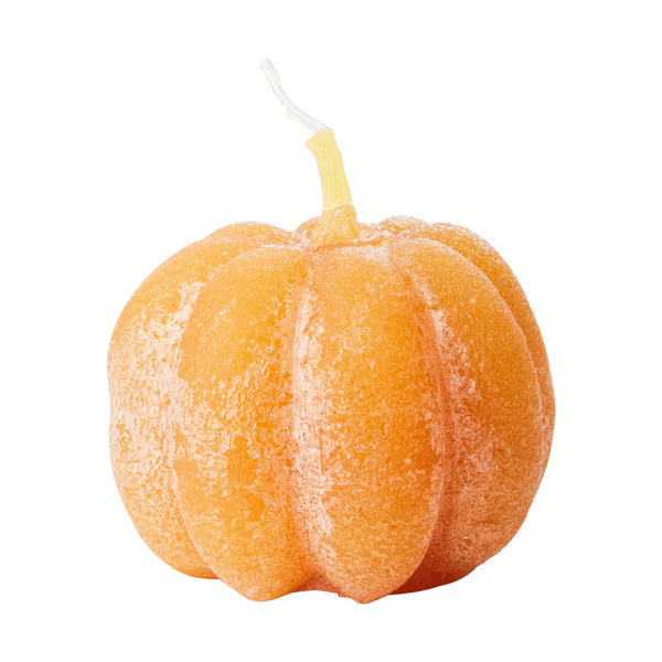 pumpkin shaped candle ochre colour orange halloween candle