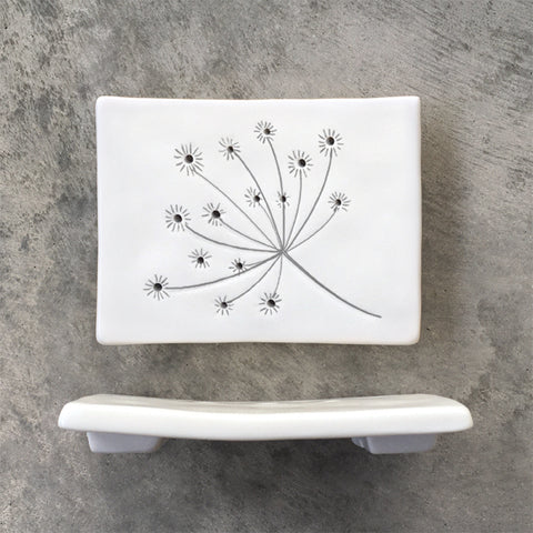 Porcelain Soap Dish - Cow Parsley