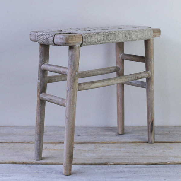 Woven Rope and Mango Wood Side Table