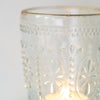 Pressed Glass Tealight Holder with Gold Rim - Flower