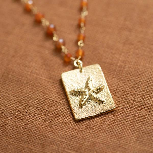 Radiate Carnelian Gold Necklace - A Beautiful Story