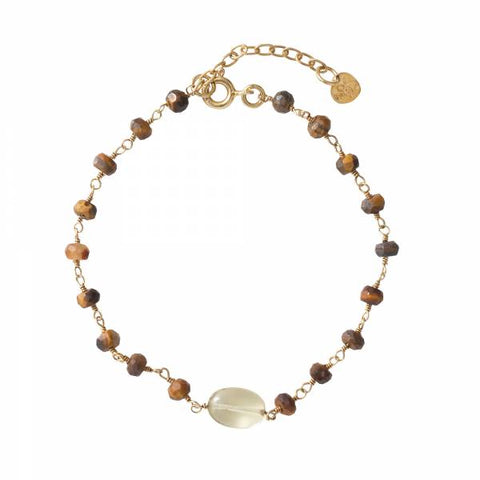 Universe Tigers Eye and Citrine Gold Bracelet - A Beautiful Story