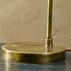 Aged Brass Desk Lamp with Ribbed Glass Shade