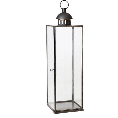 Antiqued Metal Albi Lantern - Three Sizes - Greige - Home & Garden - Chiswick, London W4 