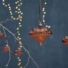 Recycled Glass Ribbed Bauble - Amber - Giant
