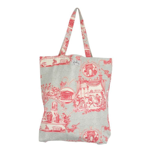 Cotton Canvas Bag Tote Bag - Ancient Columns Pink - One Hundred Stars