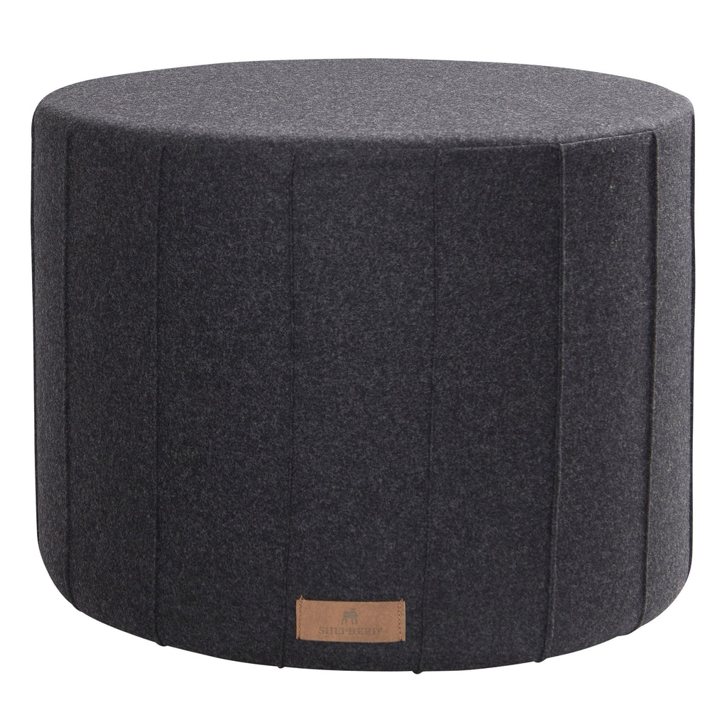 Black on sale round pouffe