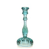 Vintage Style Glass Candlesticks Turquoise Blue