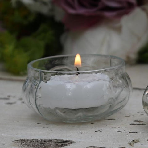 Glass Tealight Holders - Antique Silver or Clear (Set of 6) - Greige - Home & Garden - Chiswick, London W4 