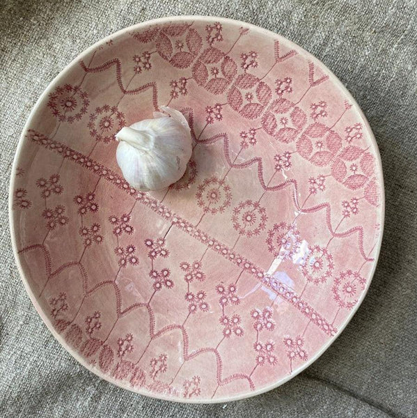 Wonki Ware Small Spaghetti Bowl - Pink Lace handmade in South Africa